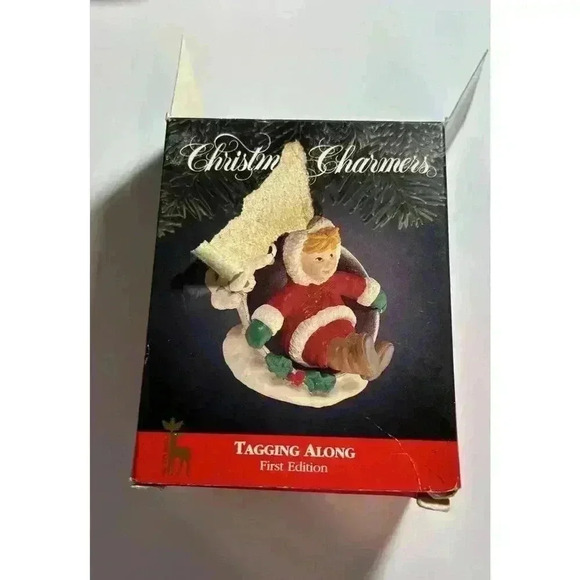 Christmas Charmers “ Tagging Along” Ornament- New In Open Box 1991 - Picture 9 of 9